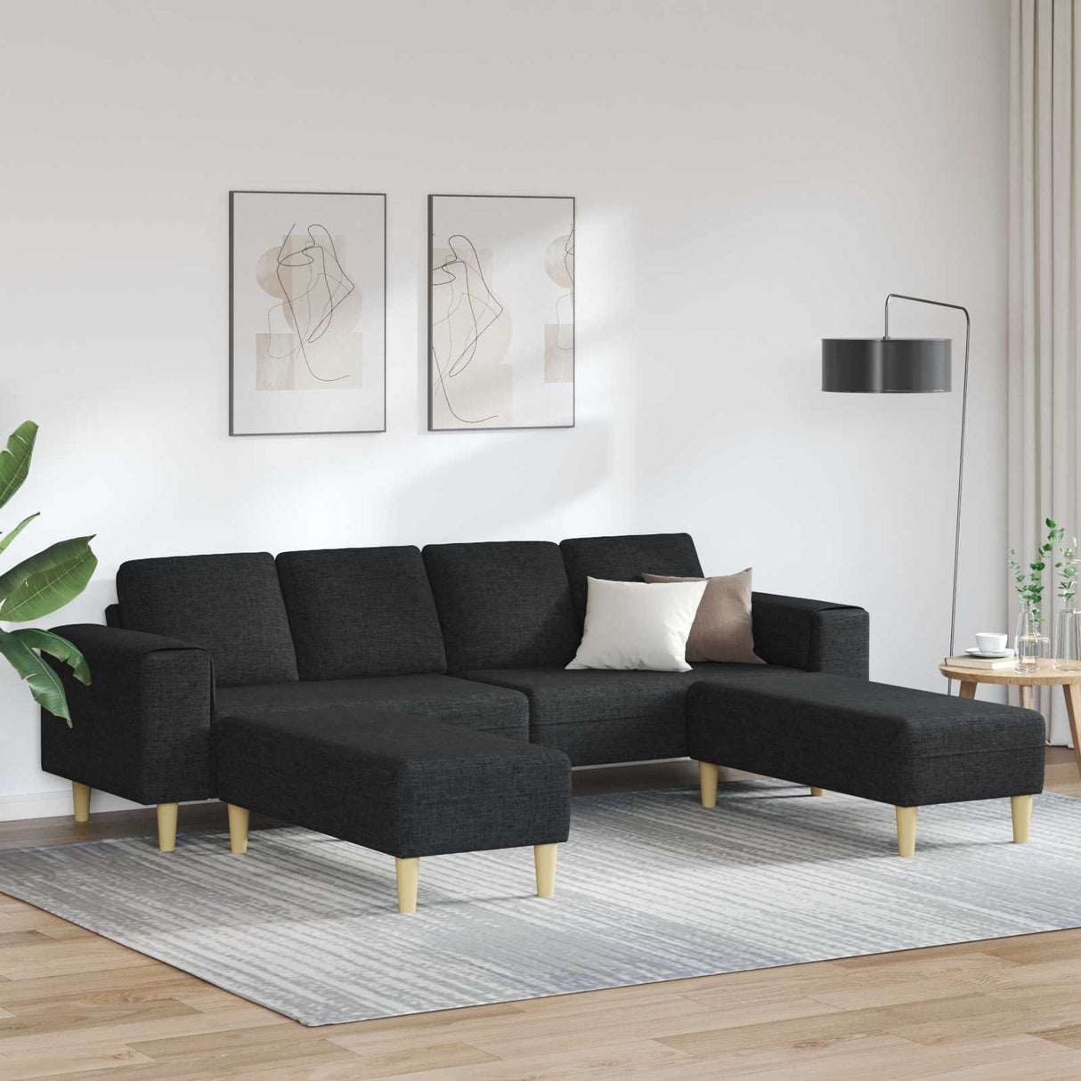 vidaXL Woonkamerbank Lichtgrijs 250 x 77 x 76 cm Polyester