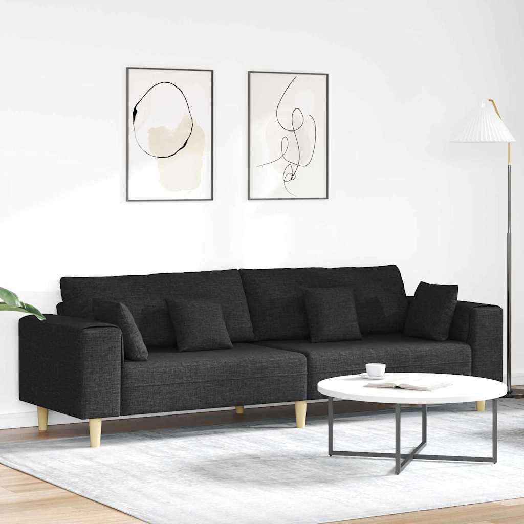 vidaXL Sofa with Cushion Light Gray 250 x 77 x 76 cm Fabric