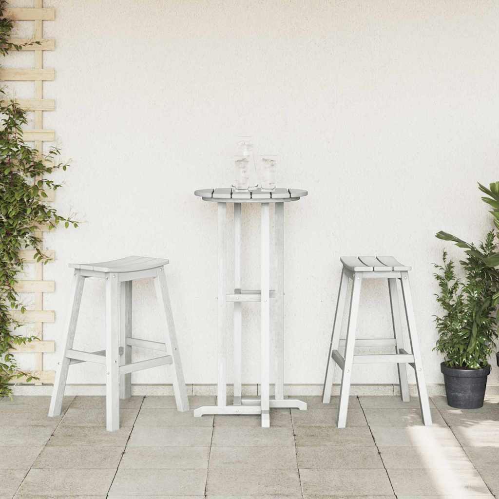 vidaXL Garden Bar Set 3 Pieces White HDPE