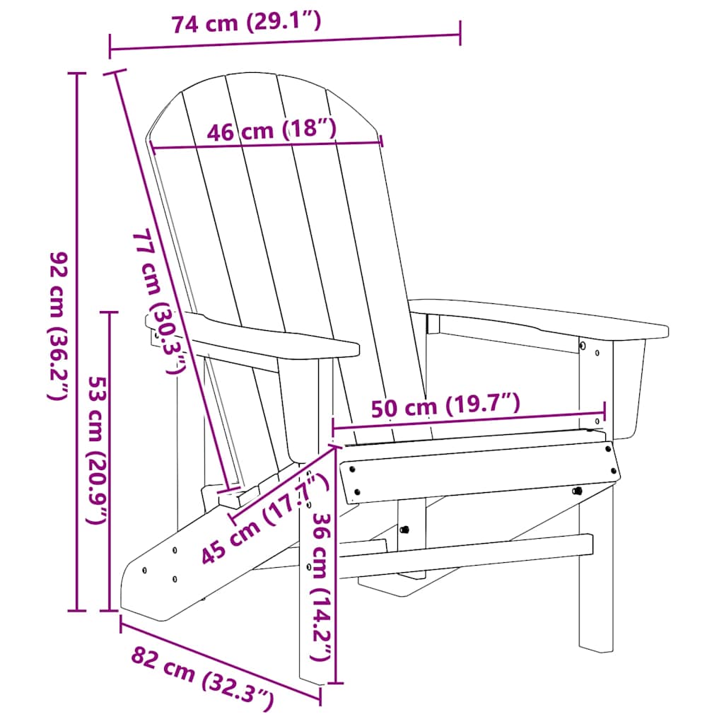 vidaXL Garden Chair 2 pcs White 82 x 74 x 92 cm Polyethylene