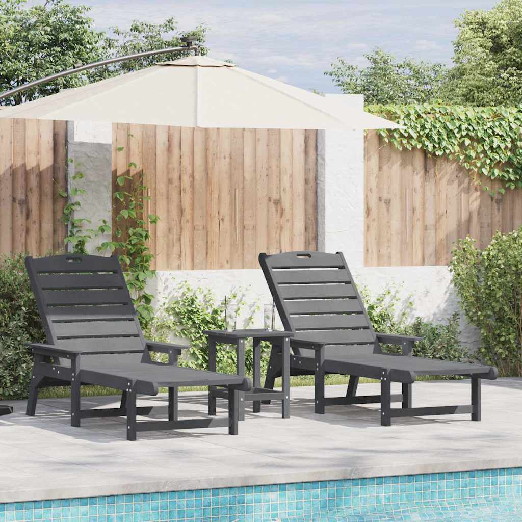 vidaXL Ligstoel 2 pcs Wit 195,5 x 53 x 98,5 cm Polyetheen