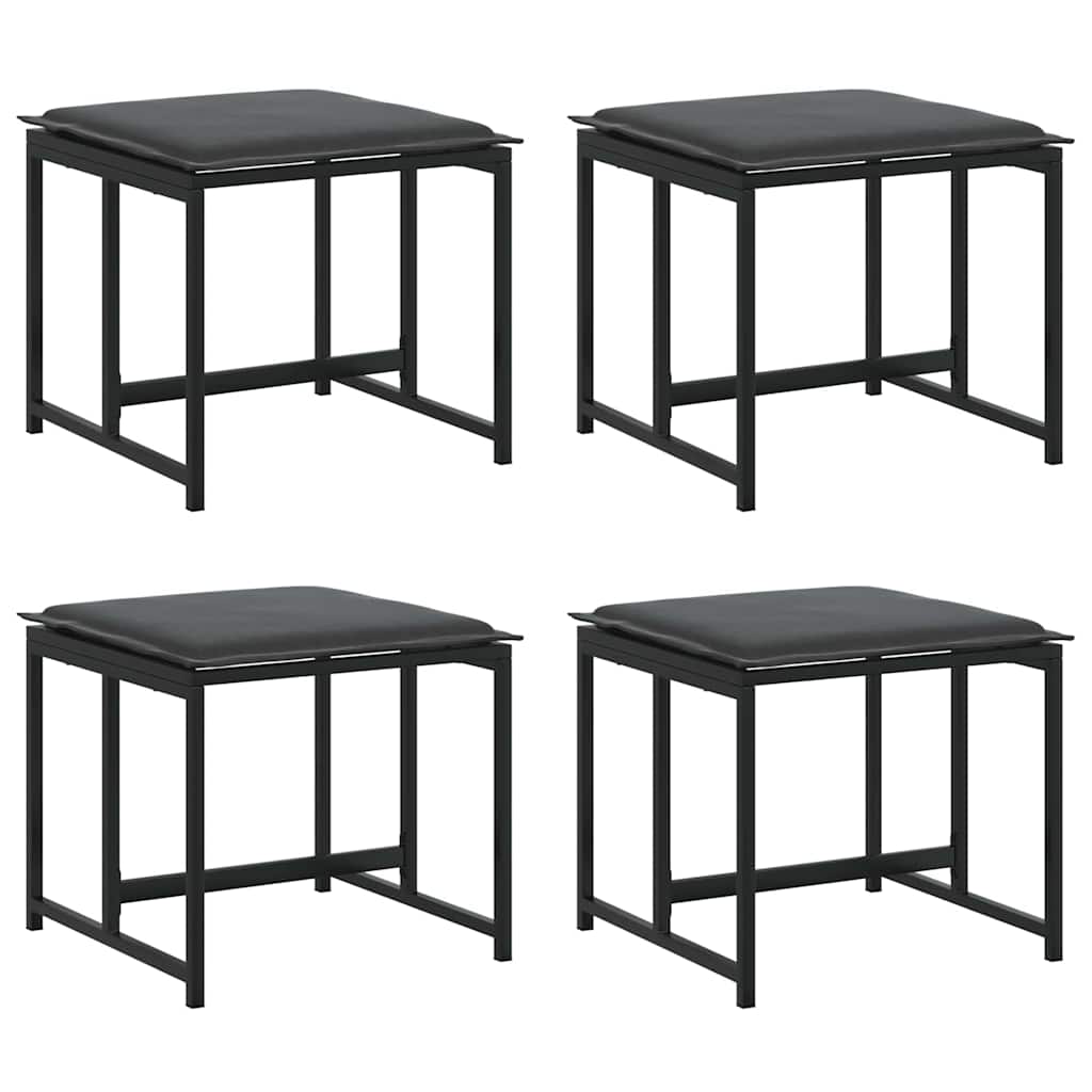 vidaXL Garden Dining Set 9 pcs Black Steel