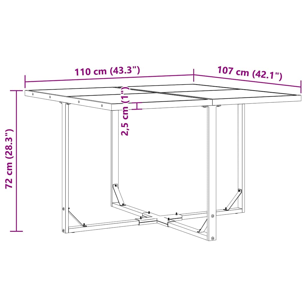 vidaXL Tuin Eettafel Set 9 pcs Zwart Staal