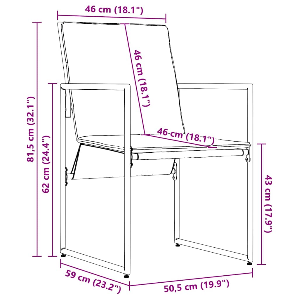 vidaXL Tuin Eettafel Set 9 pcs Zwart Staal