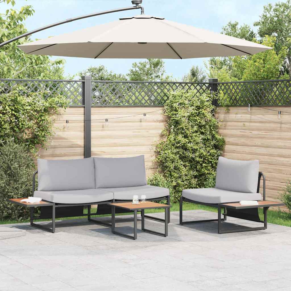 vidaXL Garden Dining Set 3 pcs Anthracite Steel