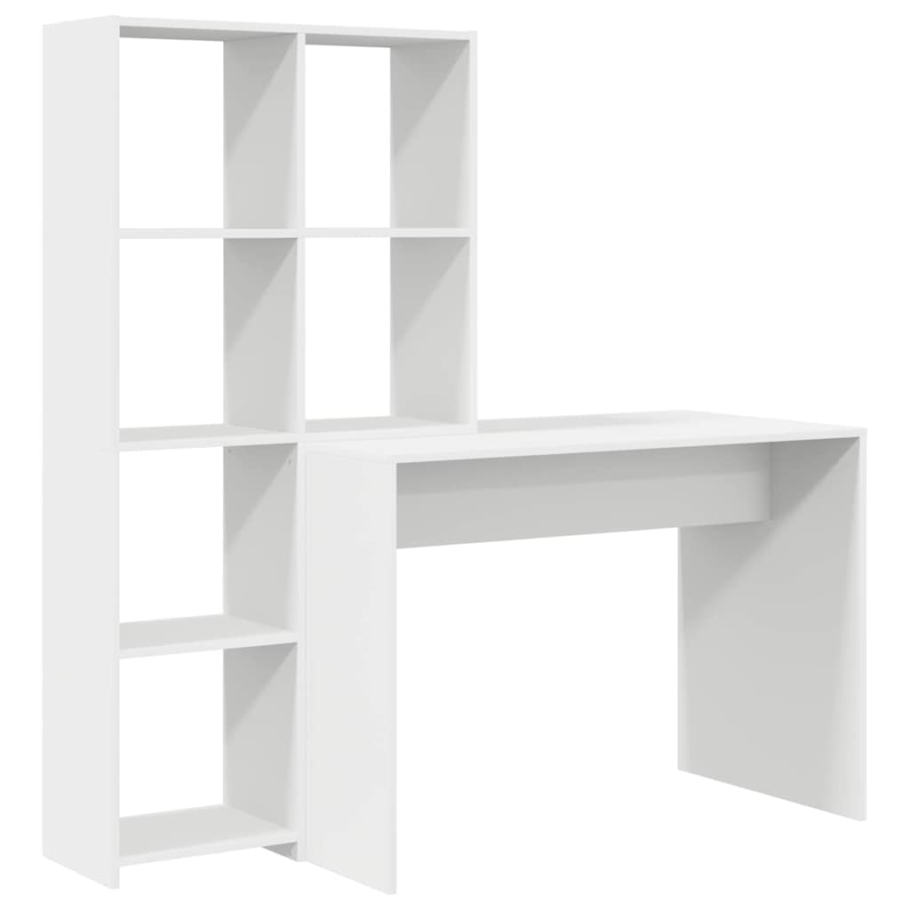 vidaXL Bureau met plank Wit 138,5 x 55 x 143 cm Bewerkt hout