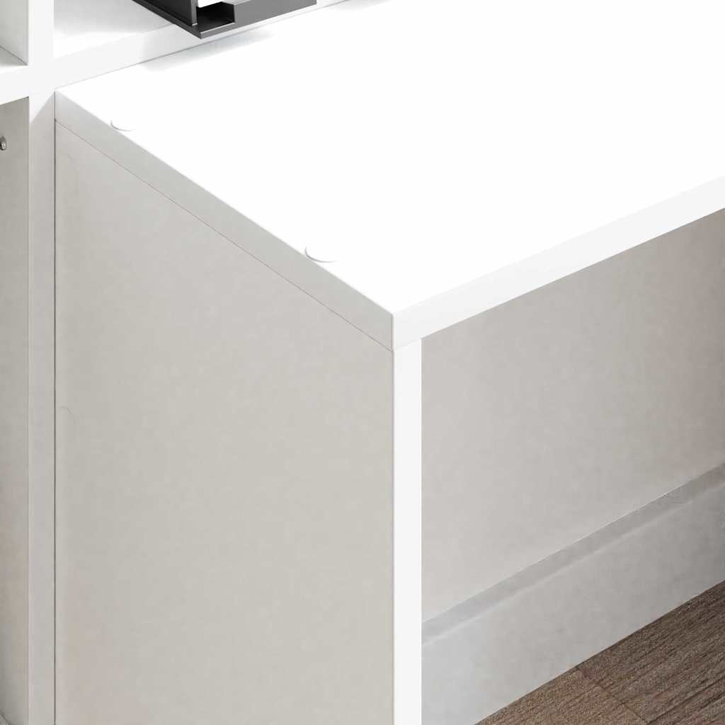 vidaXL Bureau met plank Wit 138,5 x 55 x 143 cm Bewerkt hout