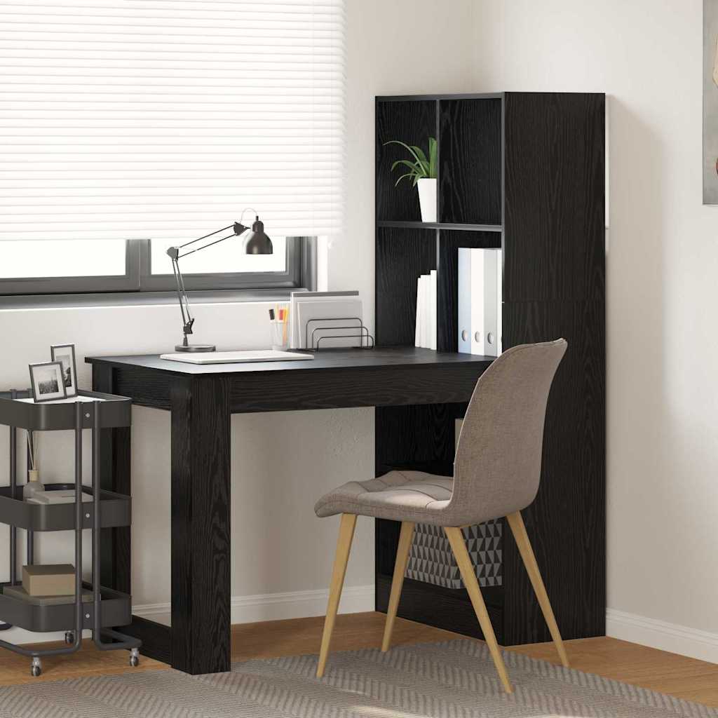 vidaXL Bureau met plank met opslag Wit 122 x 67 x 145 cm Bewerkt hout