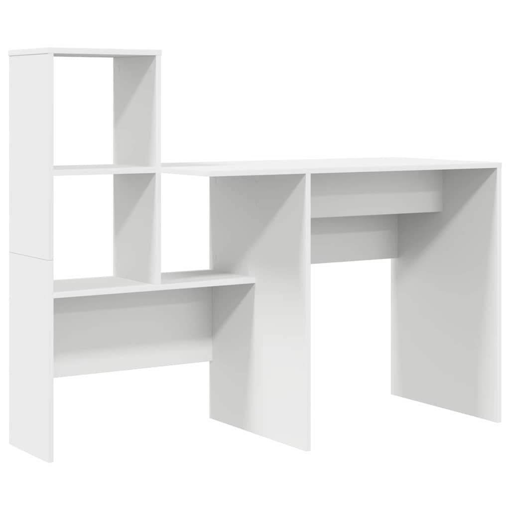 vidaXL Bureau met lade Wit 131,5 x 50 x 106,5 cm Bewerkt hout