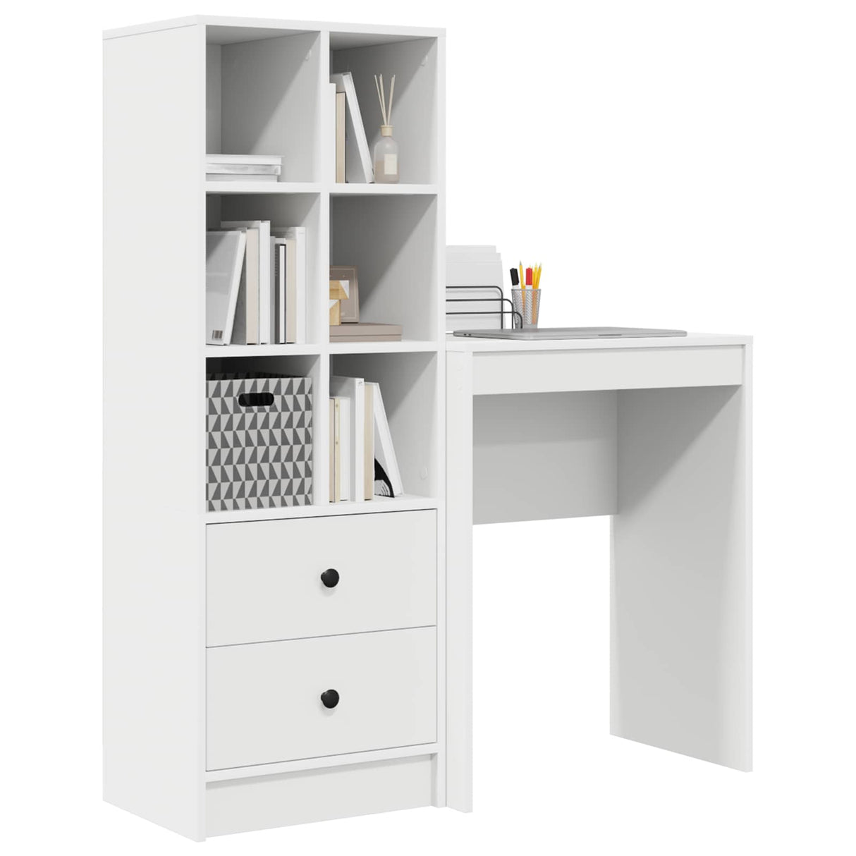 vidaXL Bureau met lade 2 pcs Wit