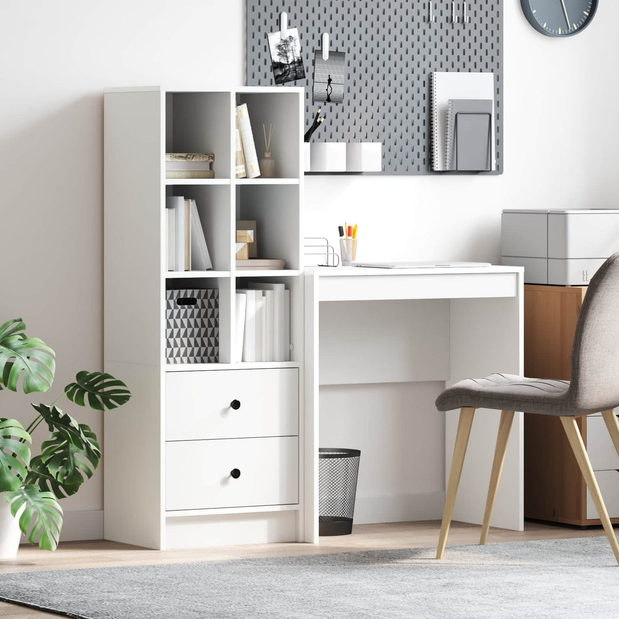 vidaXL Bureau met lade 2 pcs Wit