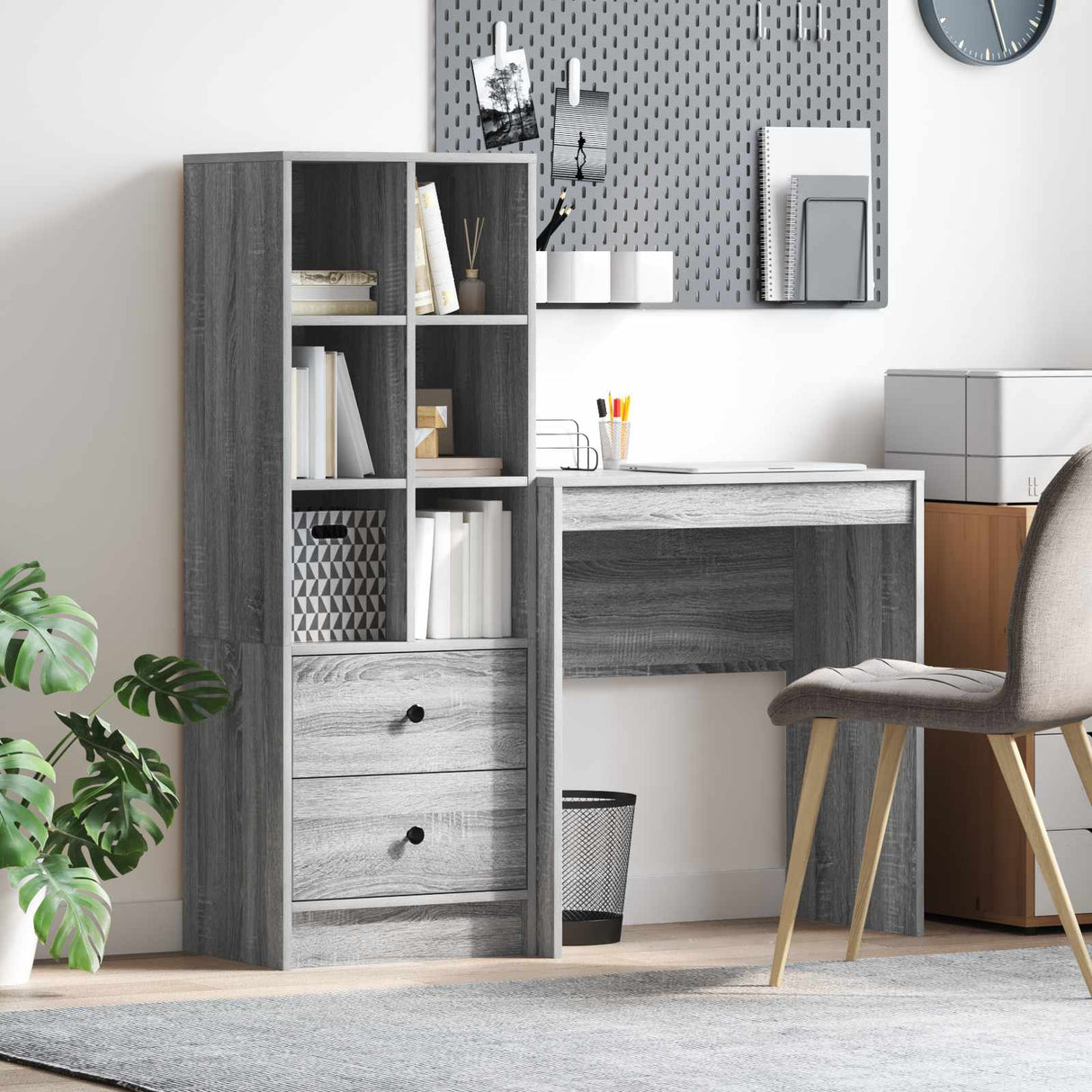 vidaXL Bureau met lade 2 pcs Wit