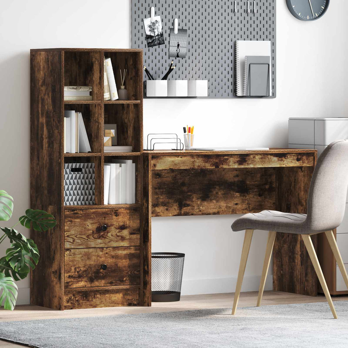 vidaXL Bureau met lade 2 pcs Wit