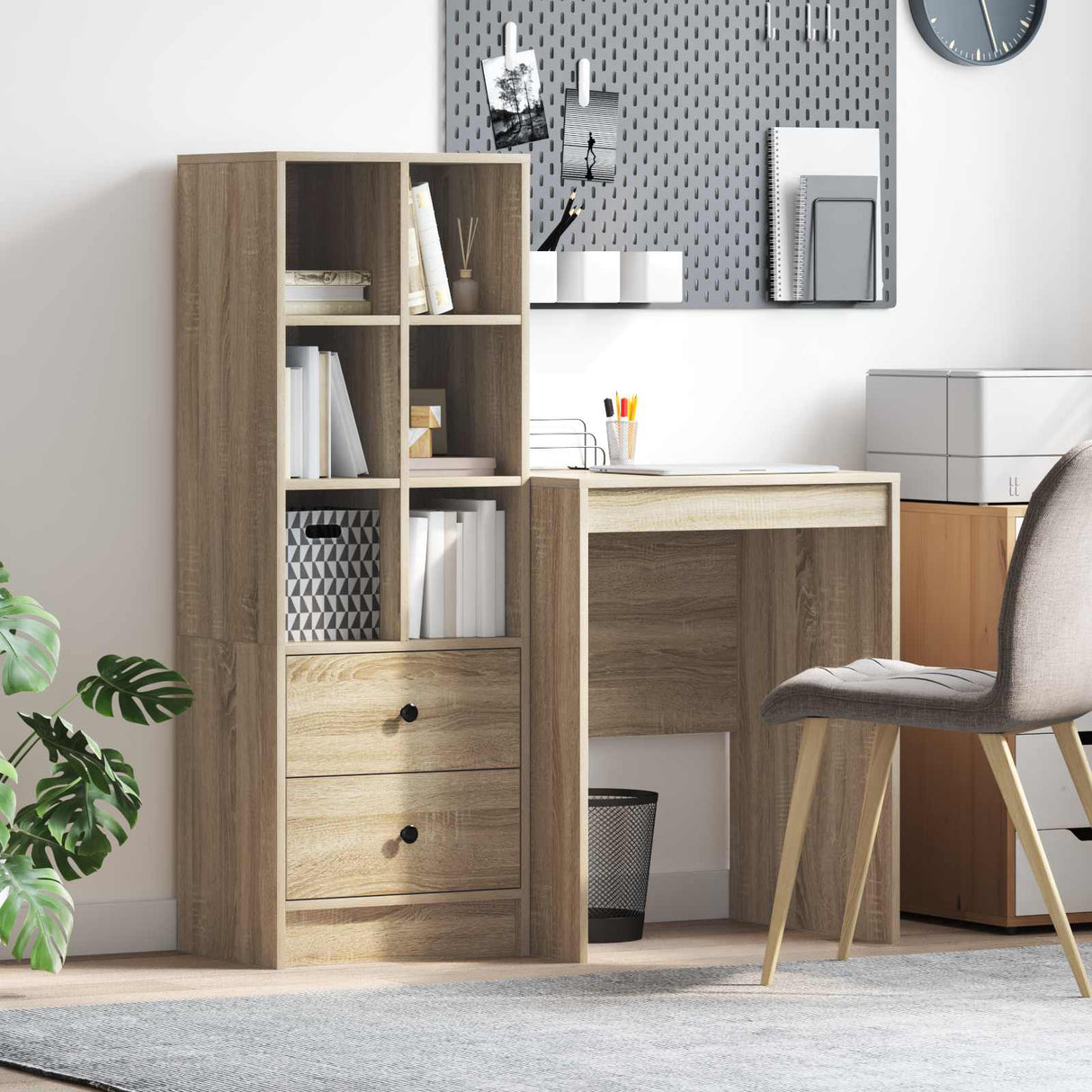 vidaXL Bureau met lade 2 pcs Wit