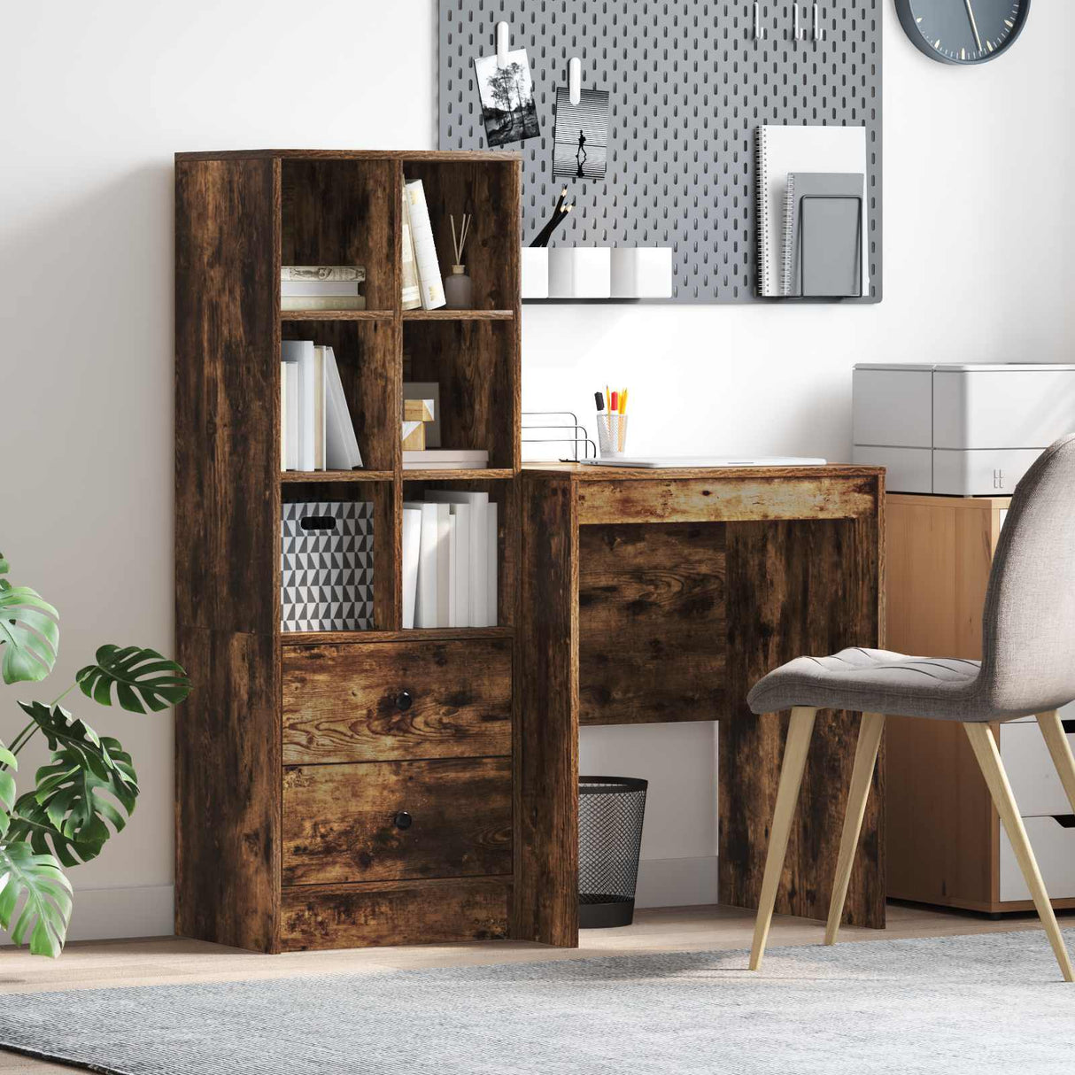 vidaXL Bureau met lade 2 pcs Wit
