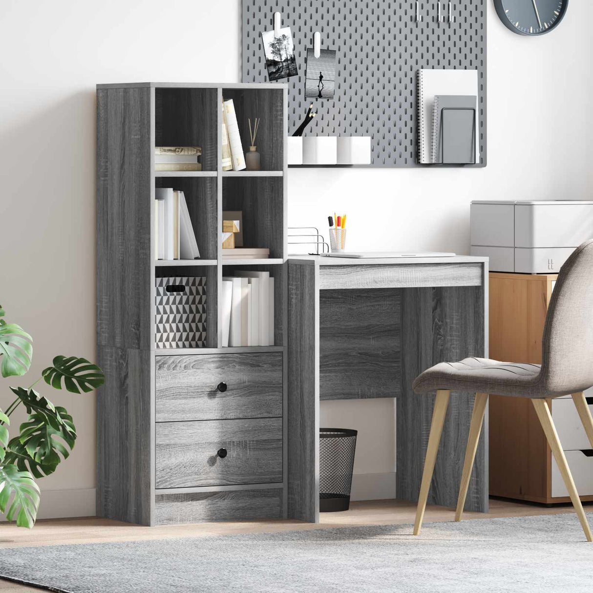 vidaXL Bureau met lade 2 pcs Wit