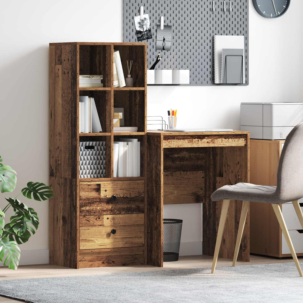 vidaXL Bureau met lade 2 pcs Wit