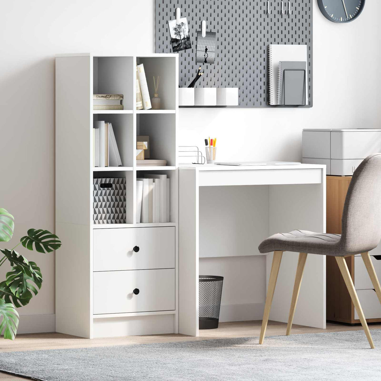 vidaXL Bureau met lade 2 pcs Wit