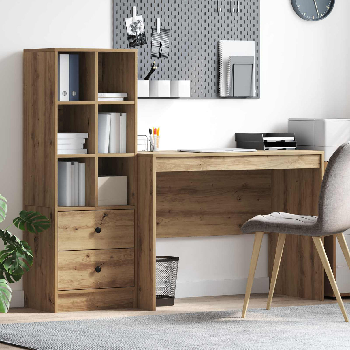 vidaXL Bureau met lade 2 pcs Wit