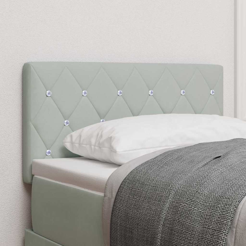 vidaXL LED Headboard with LED Strip Lights Light Grey 80 cm Polyester