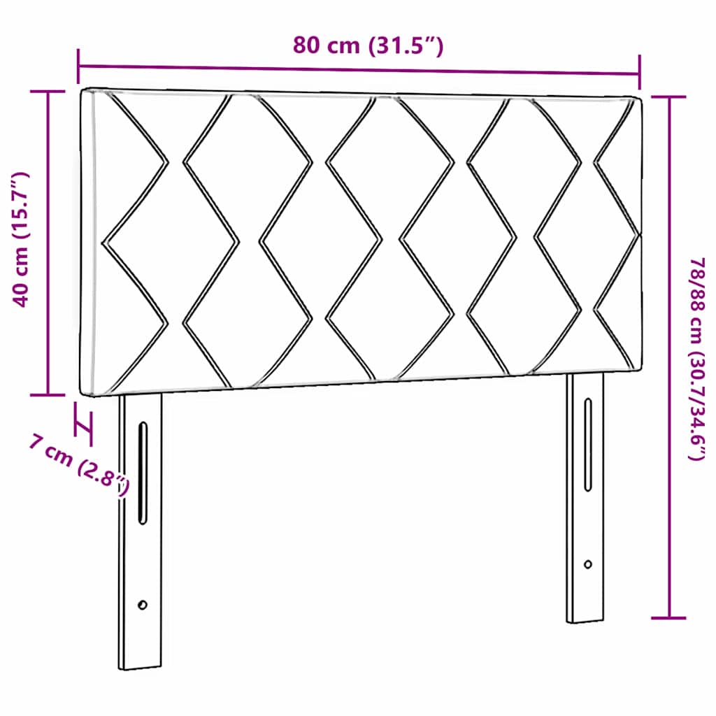 vidaXL Hoofdbord Lichtgrijs 80 cm Stof