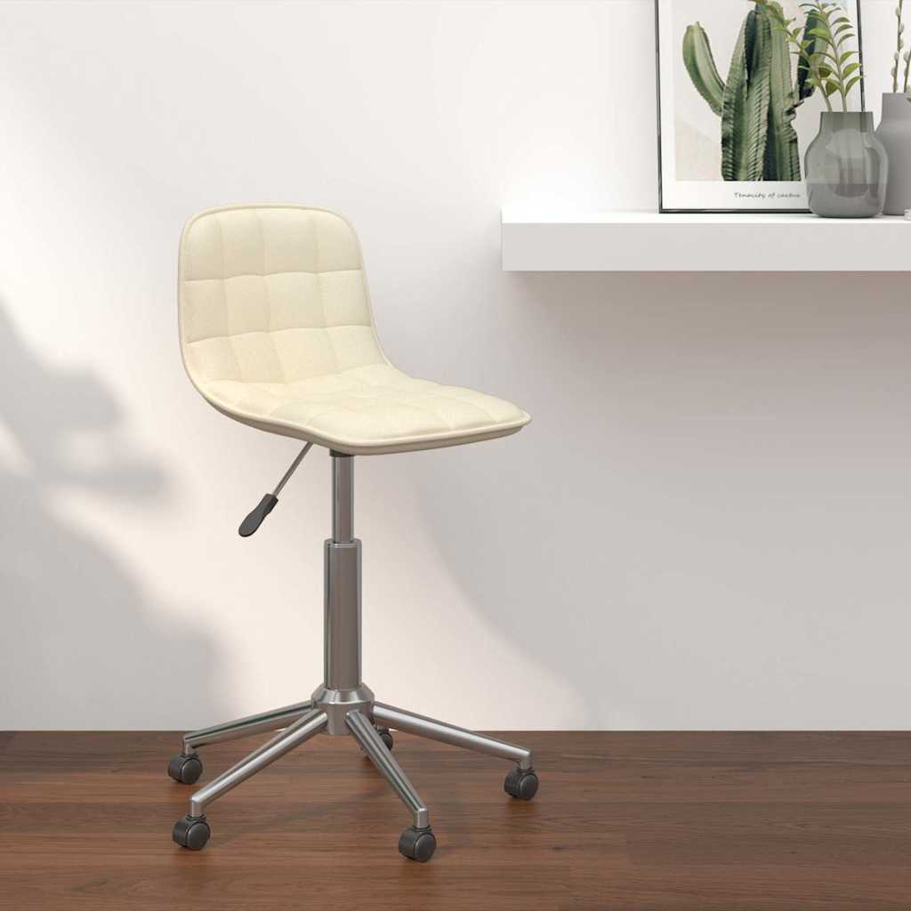 vidaXL Swivel Dining Chair Fabric Cream