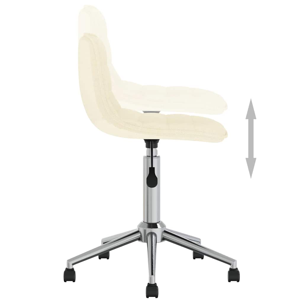 vidaXL Swivel Dining Chair Fabric Cream