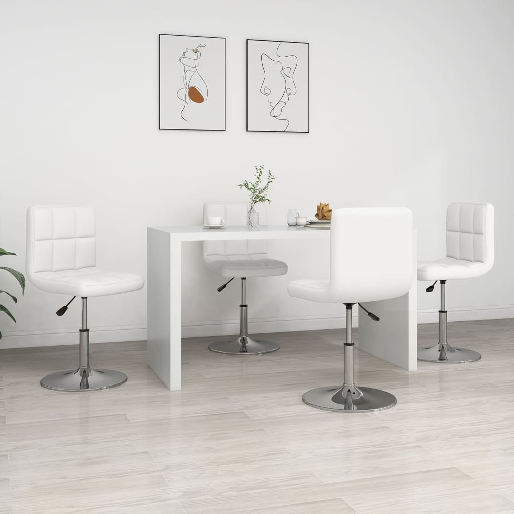 vidaXL Eetkamerstoelen 6 st kunstleer wit