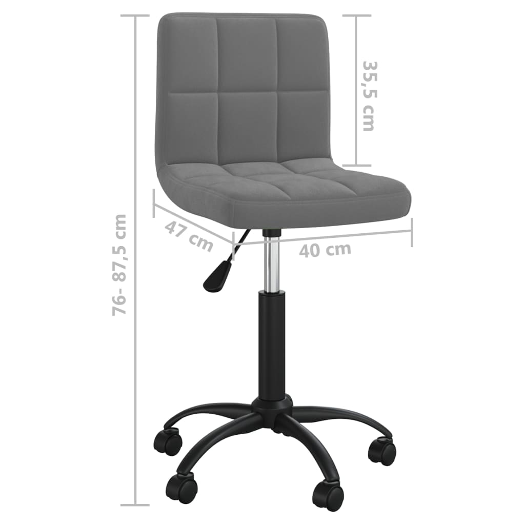 vidaXL Swivel Office Chair Velvet Black