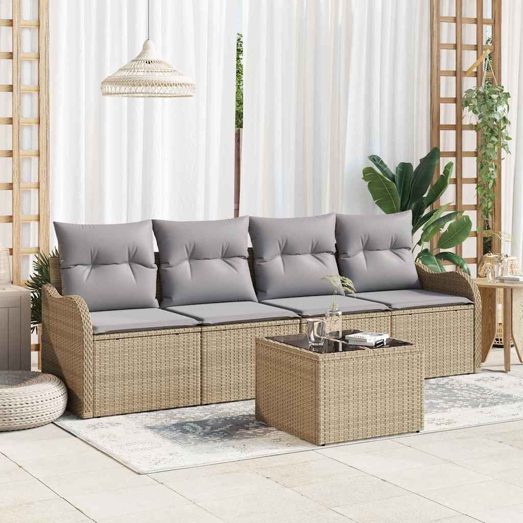 vidaXL Garden Bench Set Black poly rattan