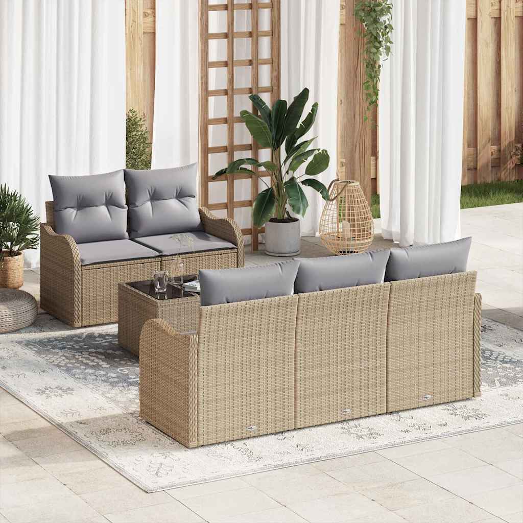 vidaXL Tuinbank Set Zwart poly rattan
