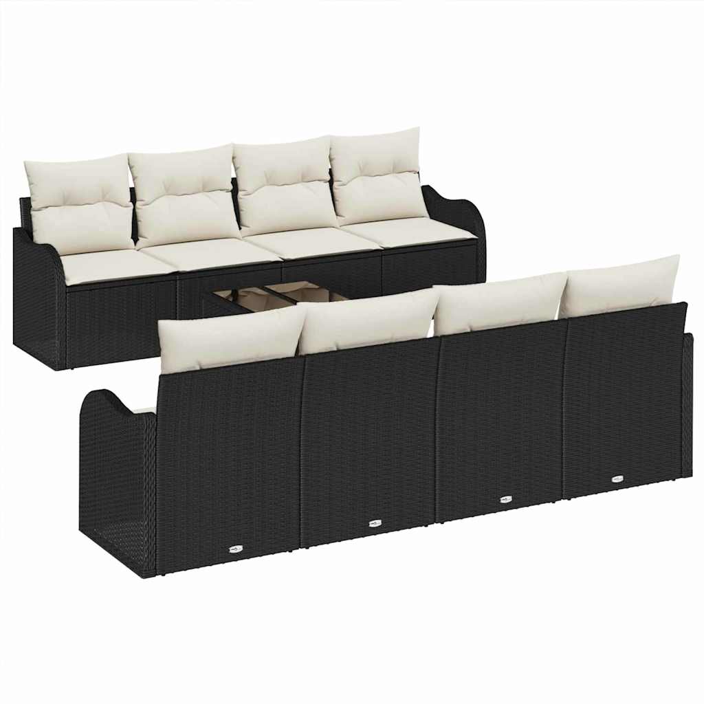 vidaXL Tuinbank Set Zwart 55 x 55 x 37 cm poly rattan