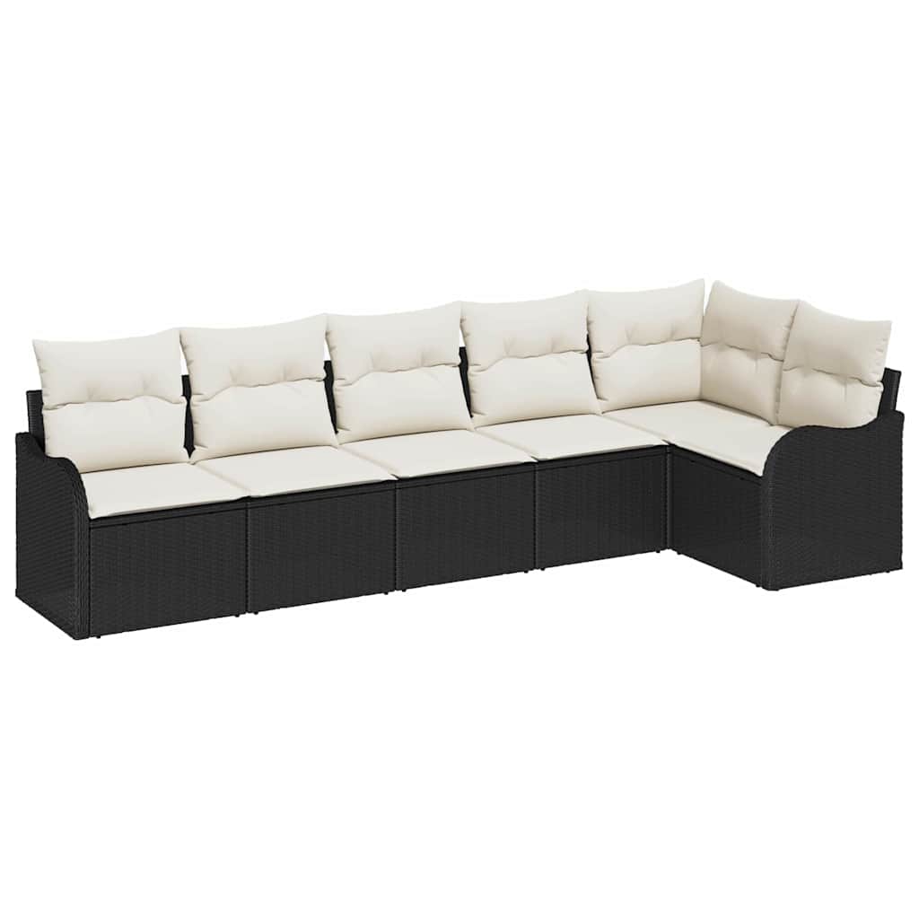 vidaXL Tuinbank Set Zwart poly rattan