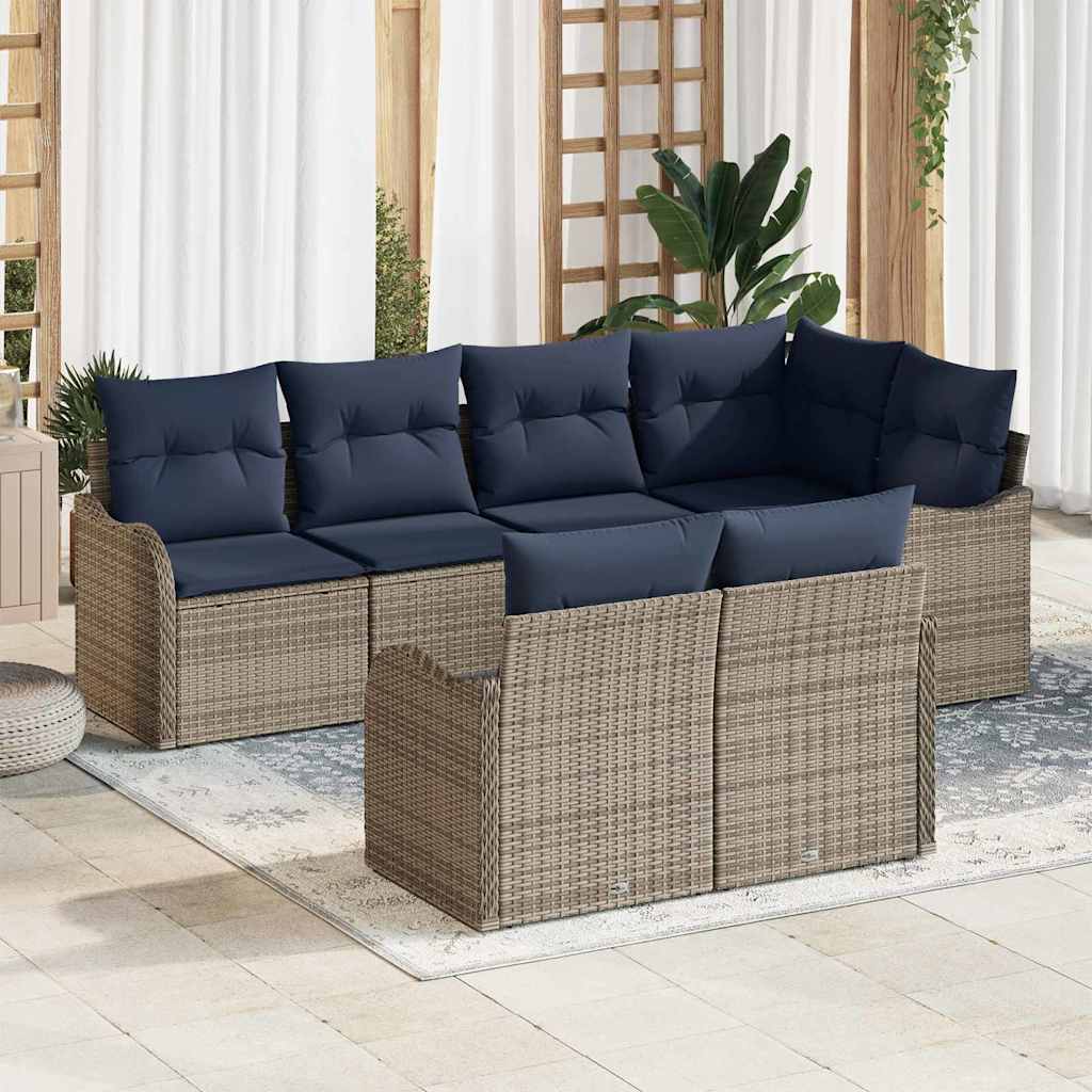 vidaXL Tuinbank Set Grijs poly rattan