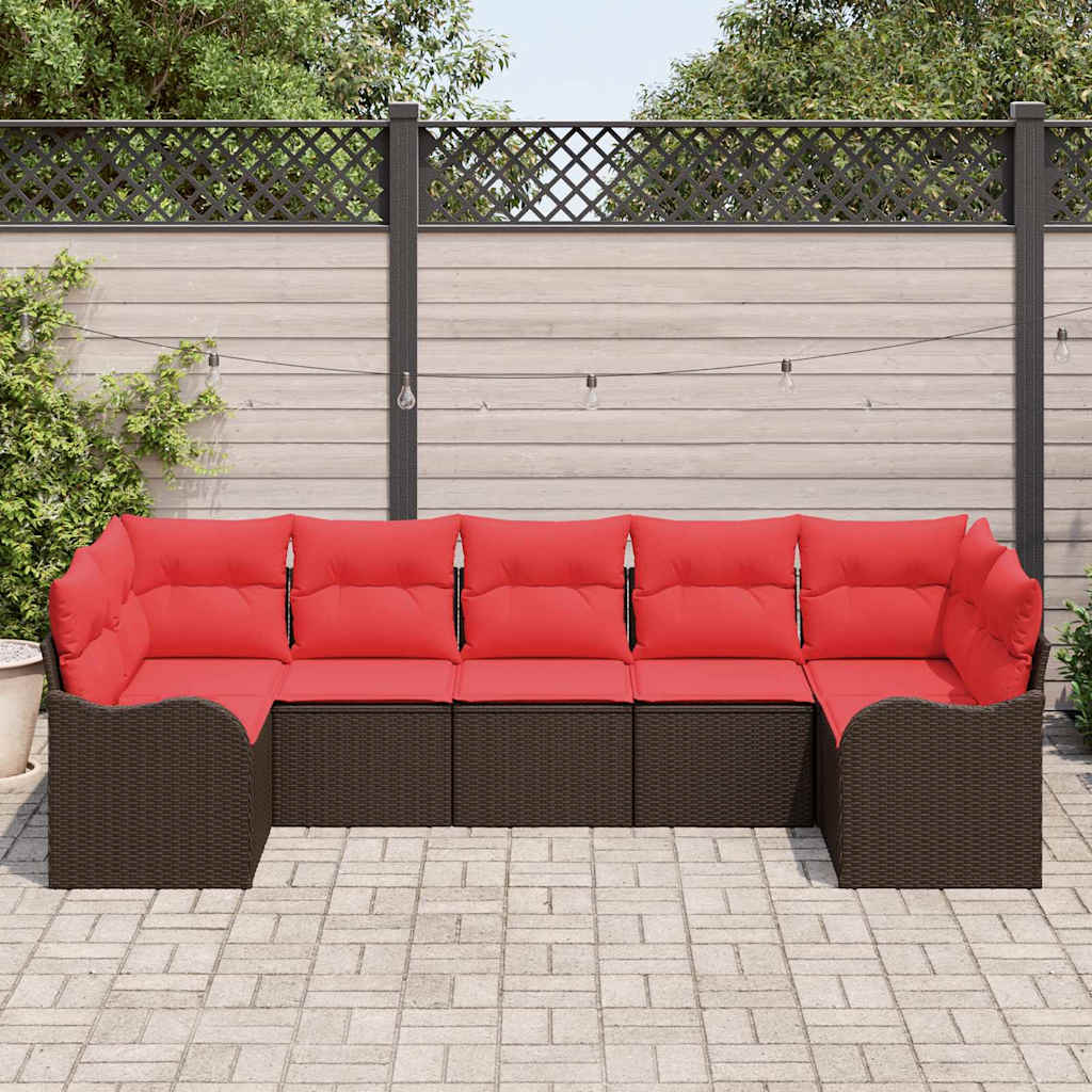 vidaXL Garden Bench Set Brown poly rattan