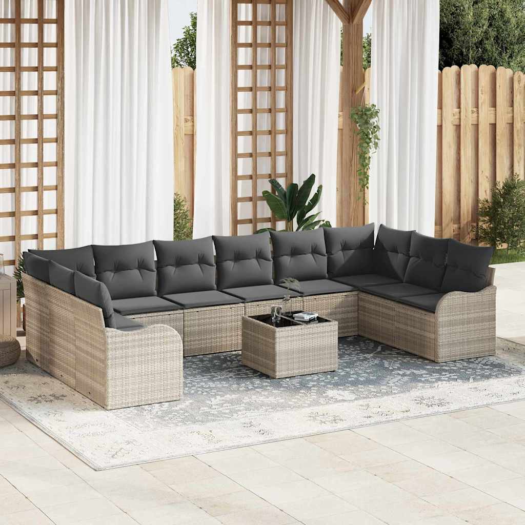 vidaXL Tuinbank Set Zwart poly rattan