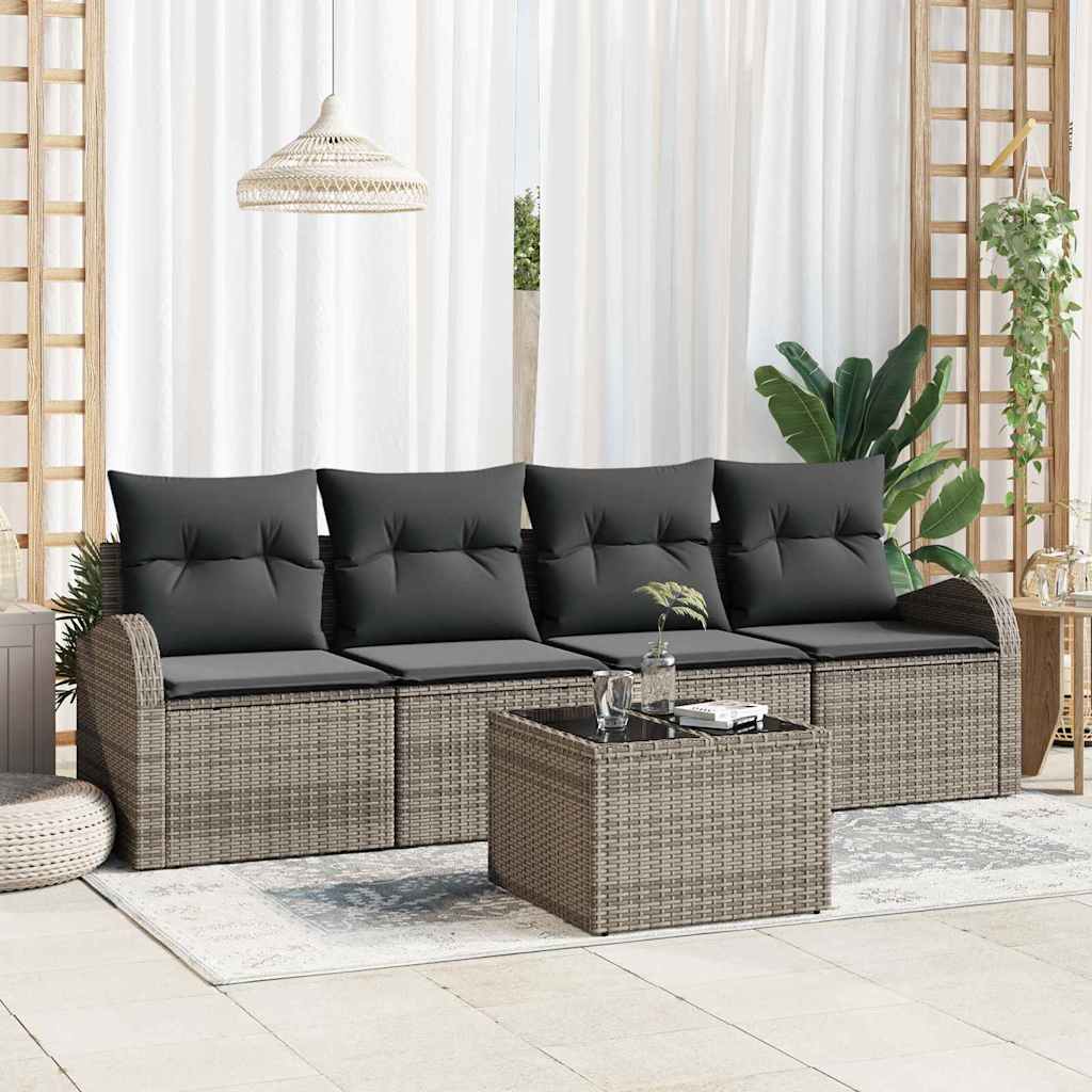 vidaXL Tuinbank Set Zwart 55 x 55 x 37 cm poly rattan