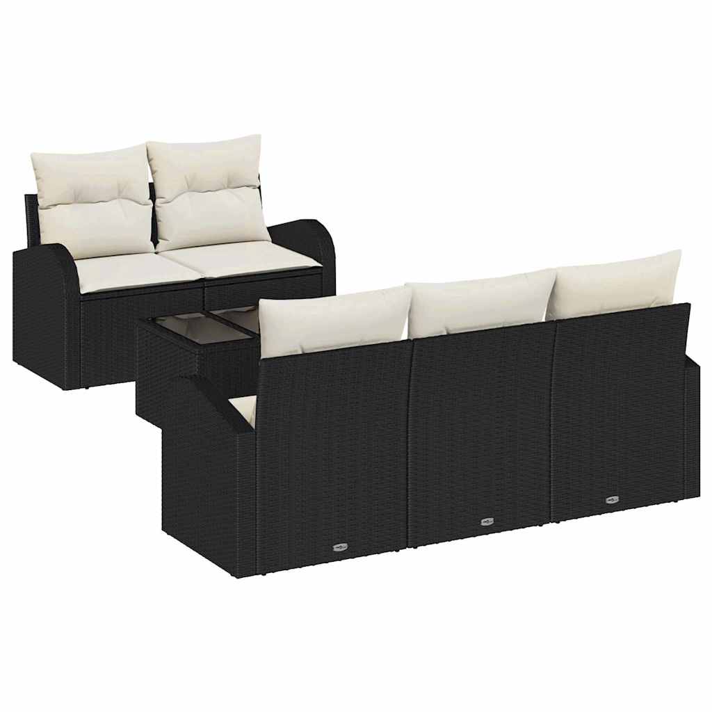 vidaXL Tuinbank Set Zwart 55 x 55 x 37 cm poly rattan