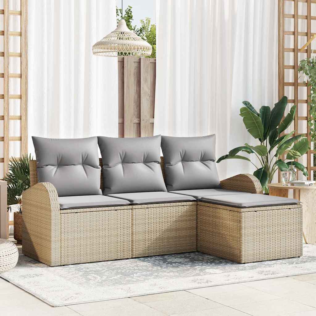 vidaXL Tuinbank Set Zwart poly rattan