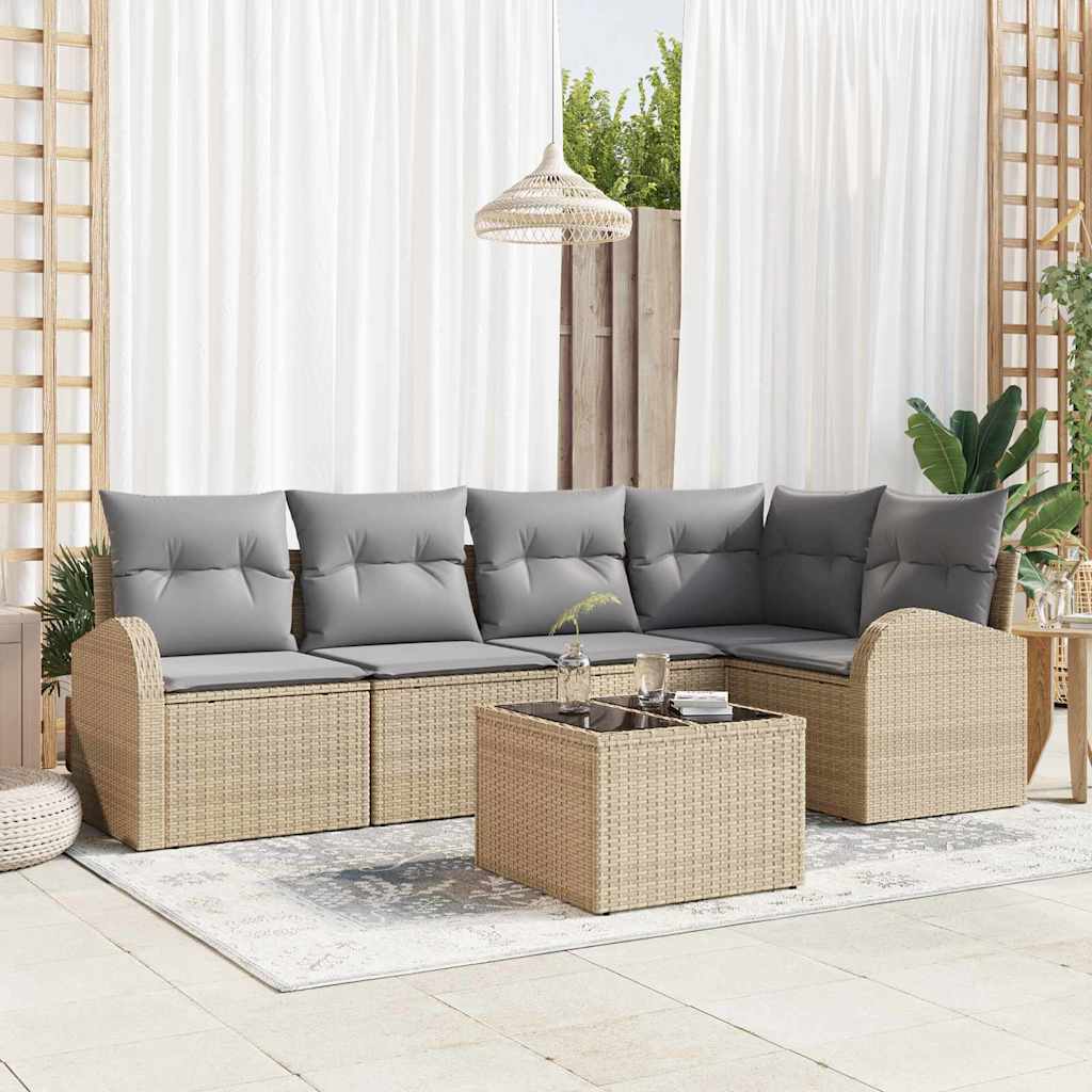 vidaXL Sofa set with cushions 5 pcs Black Polyester