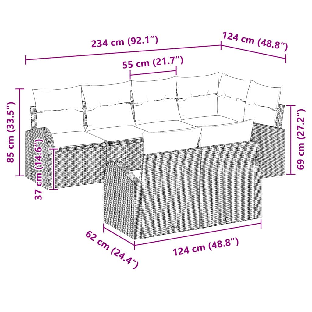 vidaXL Tuinbank Set Zwart poly rattan