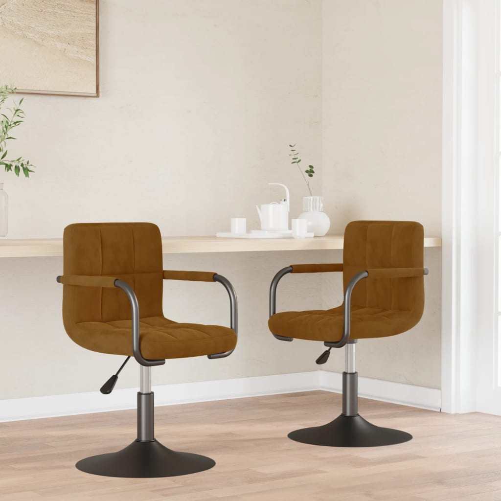 vidaXL Eetkamerstoelen draaibaar 4 st fluweel zwart