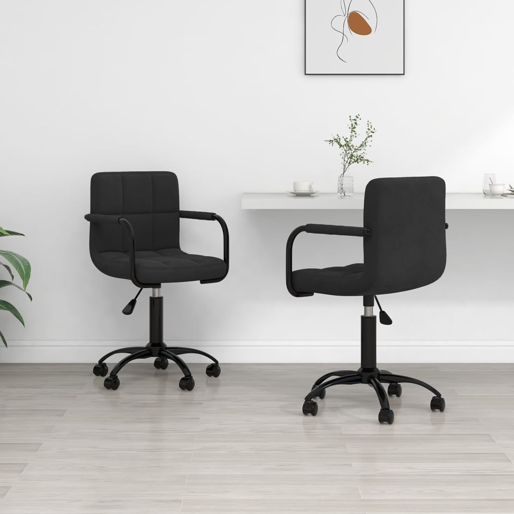 vidaXL Eetkamerstoelen draaibaar 4 st fluweel zwart