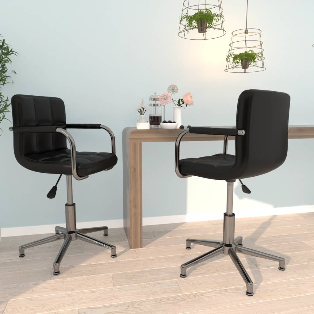 vidaXL Eetkamerstoelen draaibaar 4 st kunstleer wit