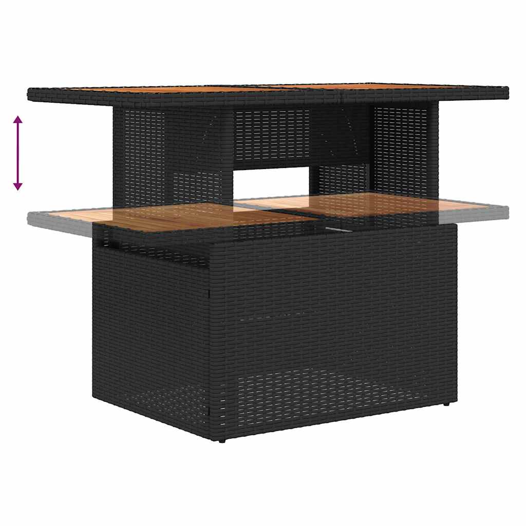 vidaXL Tuin Eettafel Set 7 st 6-Aantal zitplaatsen Zwart en Blauwgroen