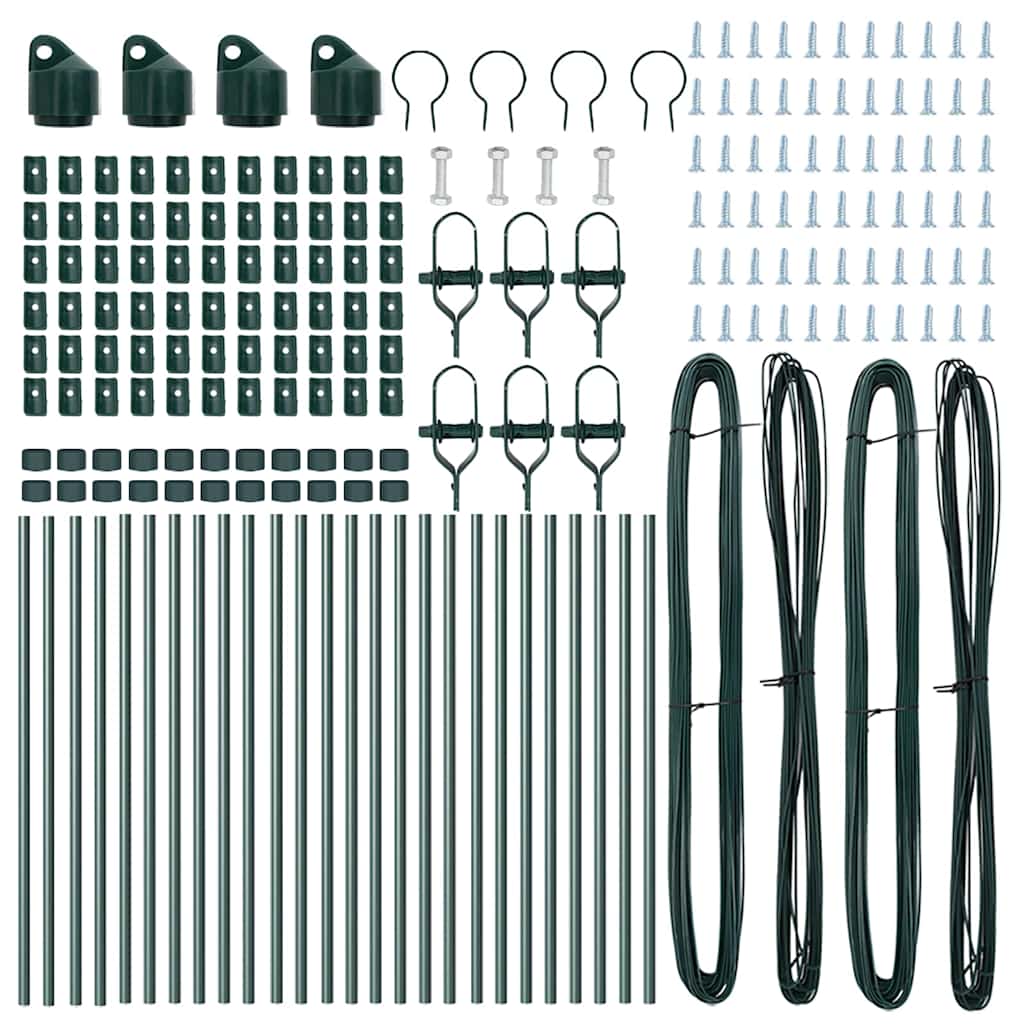 vidaXL Fence Post. 26 pcs Green 3.2 x 3.2 x 80 cm