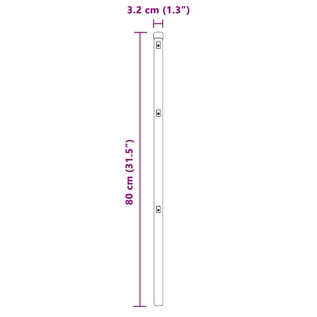 vidaXL Fence Post. 26 pcs Green 3.2 x 3.2 x 80 cm
