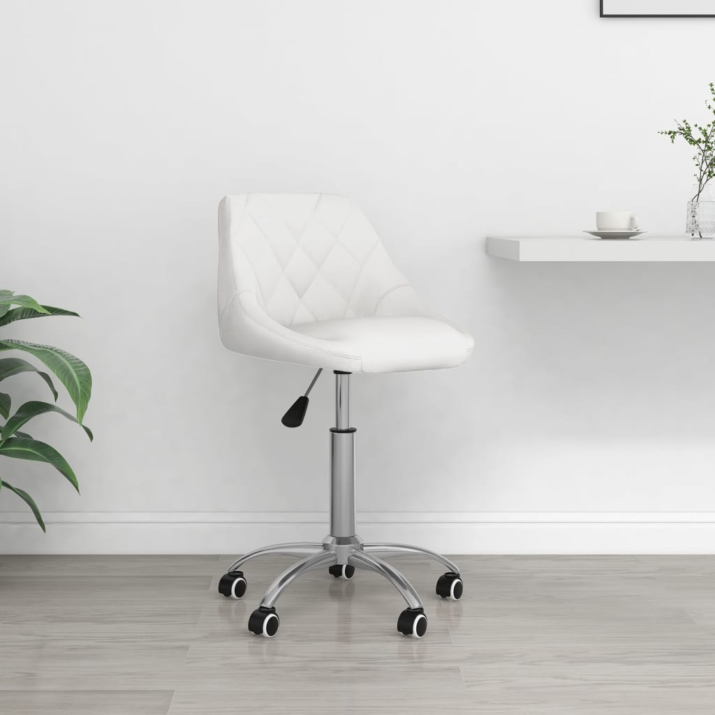 vidaXL Office Chair Swivel Artificial Leather White