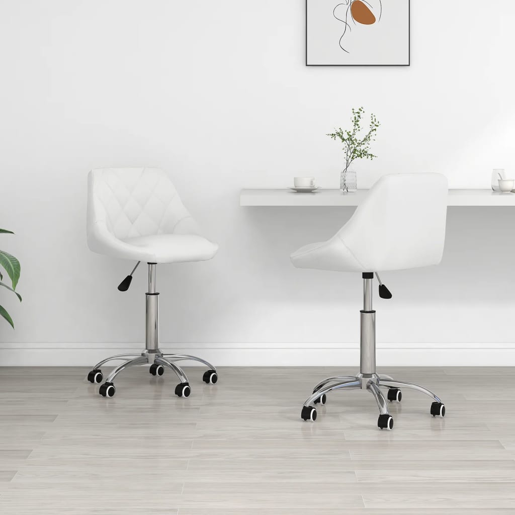 vidaXL Eetkamerstoelen draaibaar 4 st kunstleer wit