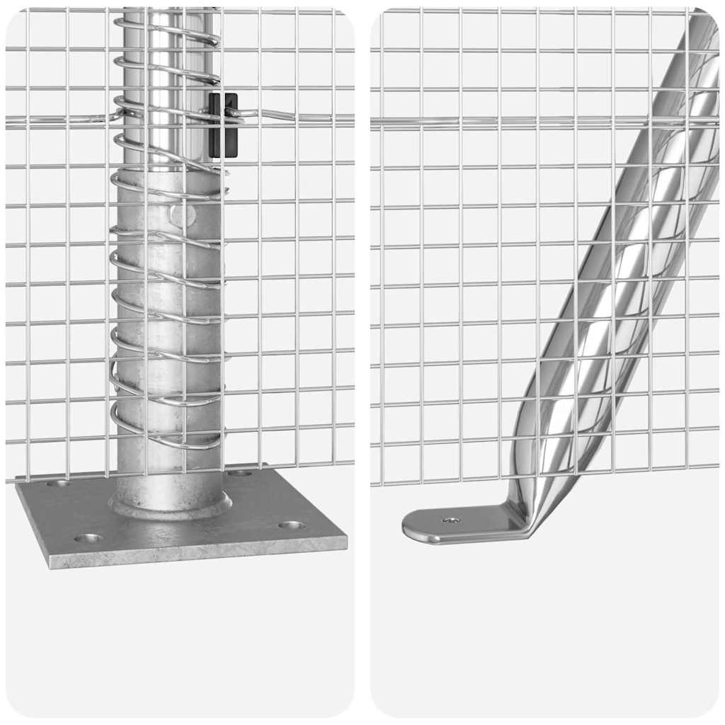 vidaXL Fence Post. Silver-colored